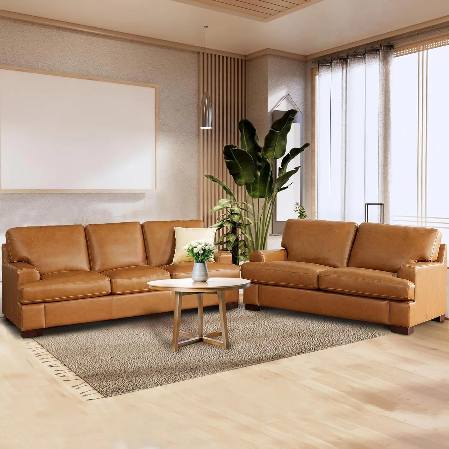 Piazze Genuine Leather Sofa