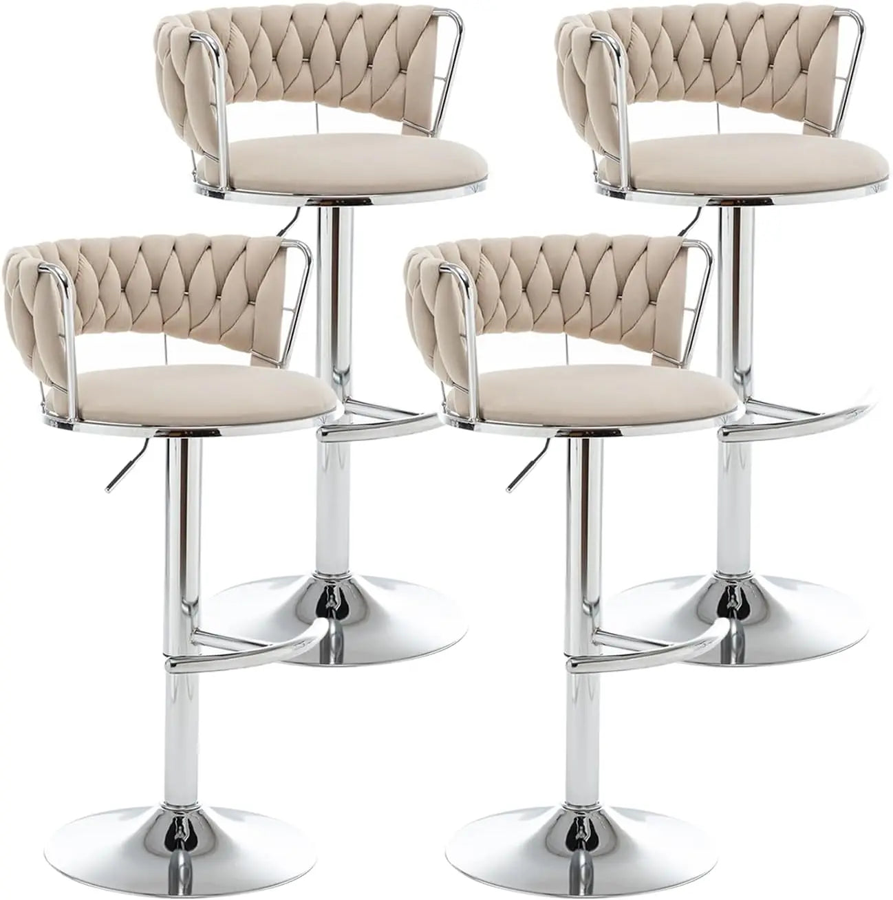 Counter Height Velvet Bar Stools Set of 4