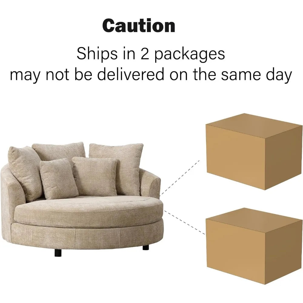 59.8" Oversized Accent Barrel Sofa Chair