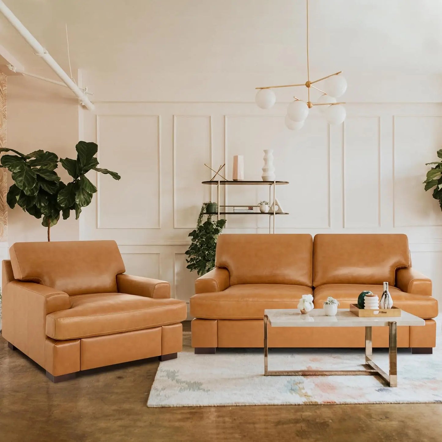 Piazze Genuine Leather Sofa