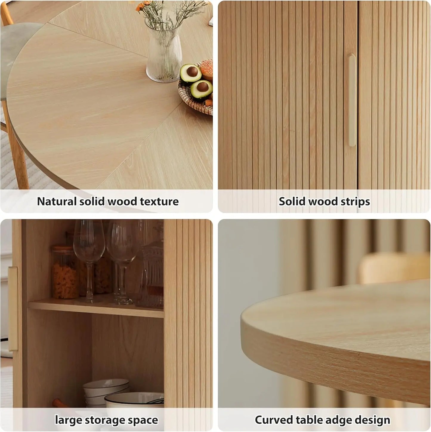Harrow 47" Round Dining Table With Storage