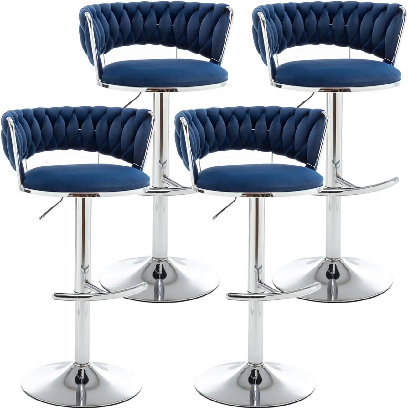 Counter Height Velvet Bar Stools Set of 4