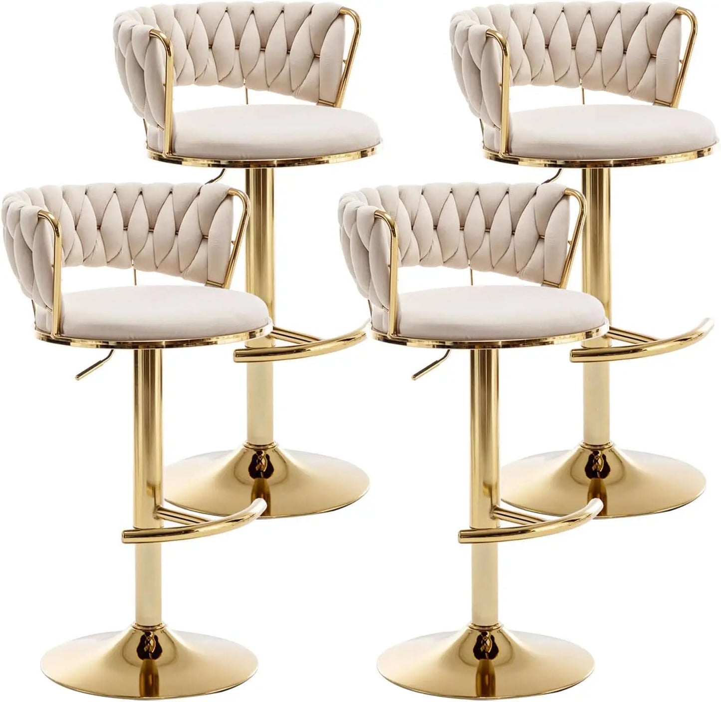 Counter Height Velvet Bar Stools Set of 4