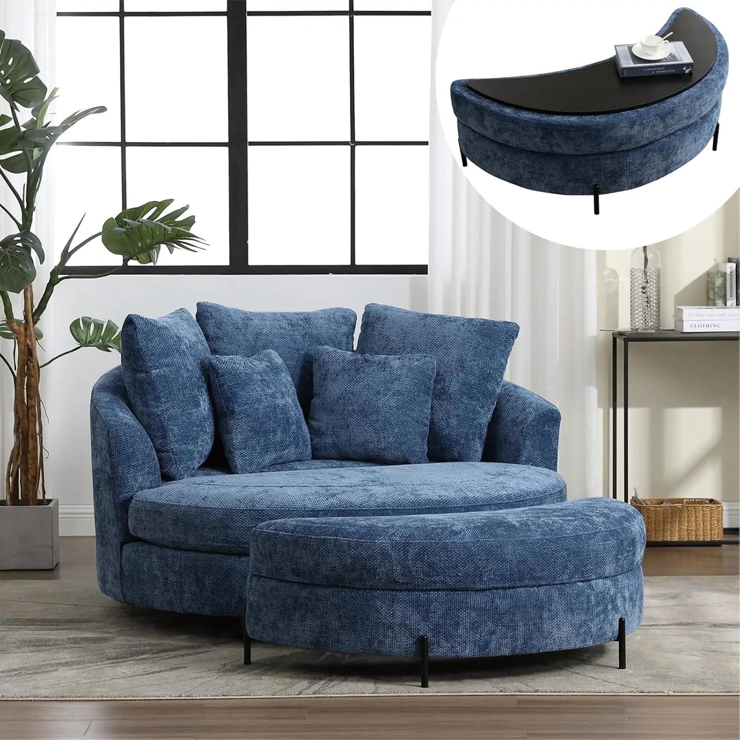59.8" Oversized Accent Barrel Sofa Chair