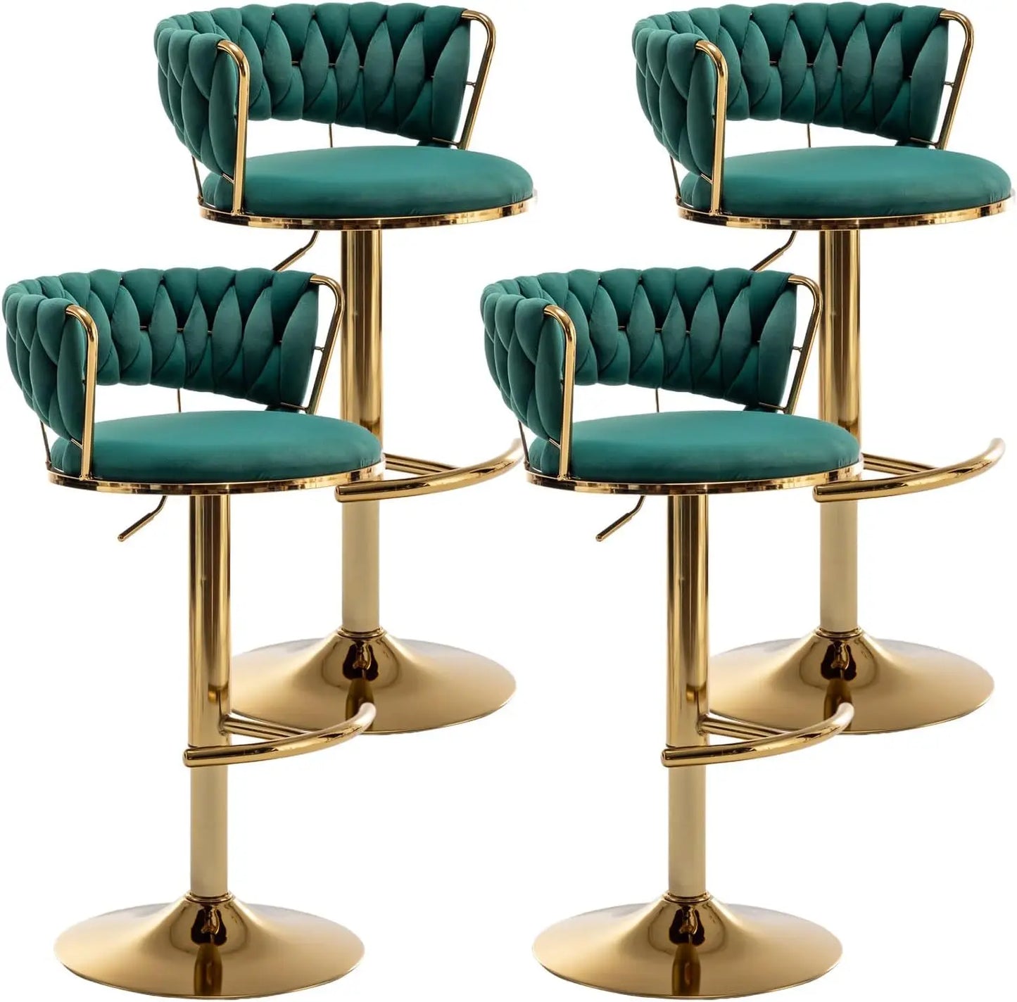 Counter Height Velvet Bar Stools Set of 4