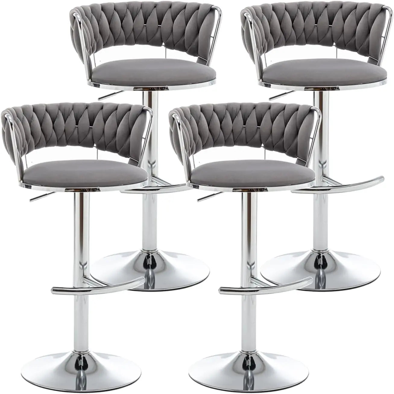 Counter Height Velvet Bar Stools Set of 4