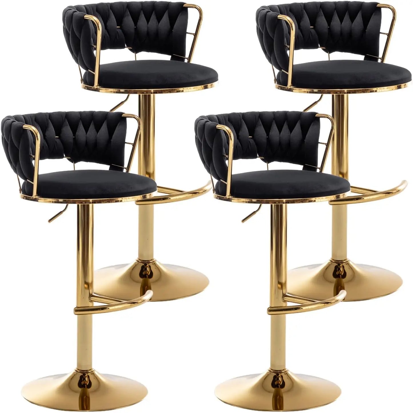 Counter Height Velvet Bar Stools Set of 4
