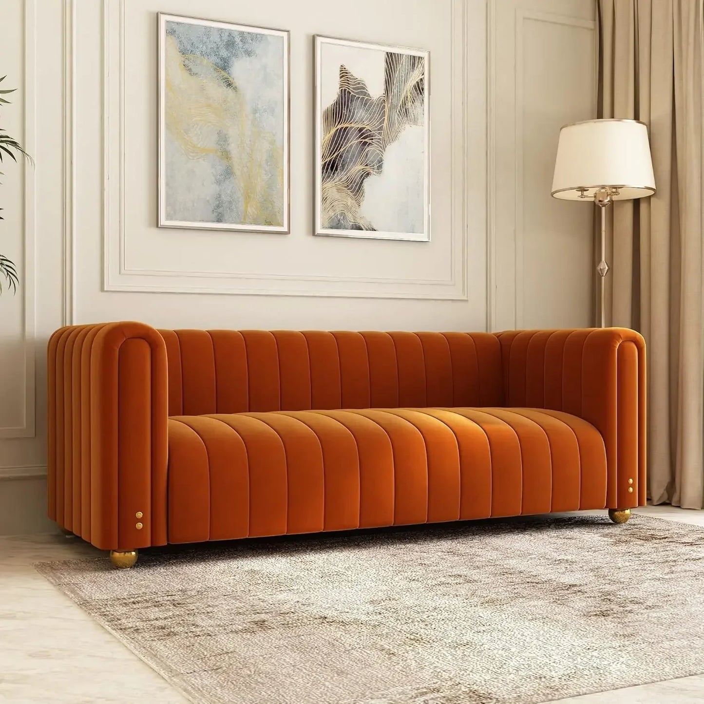 80" Velvet Living Room Sofa