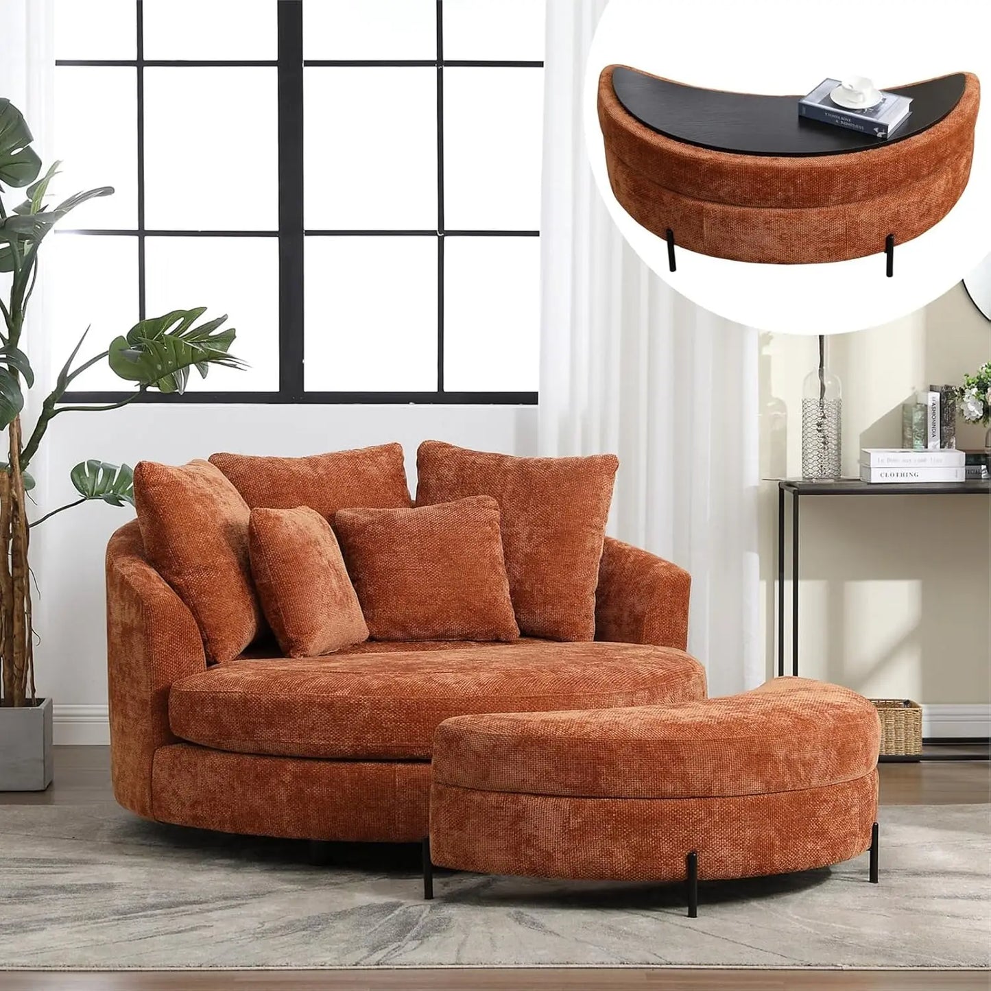 59.8" Oversized Accent Barrel Sofa Chair