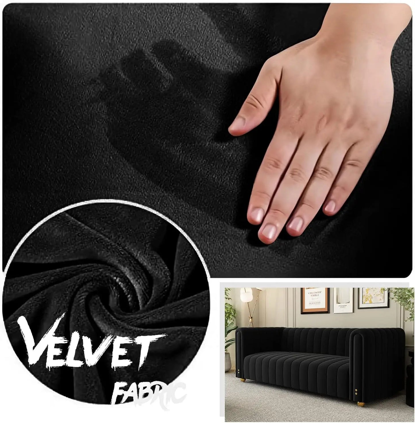 80" Velvet Living Room Sofa