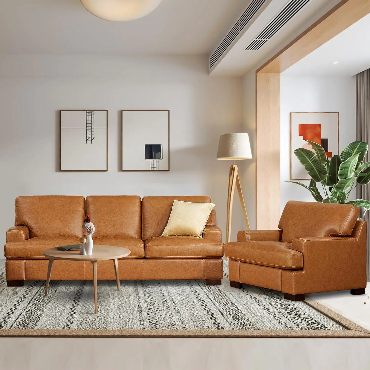 Piazze Genuine Leather Sofa