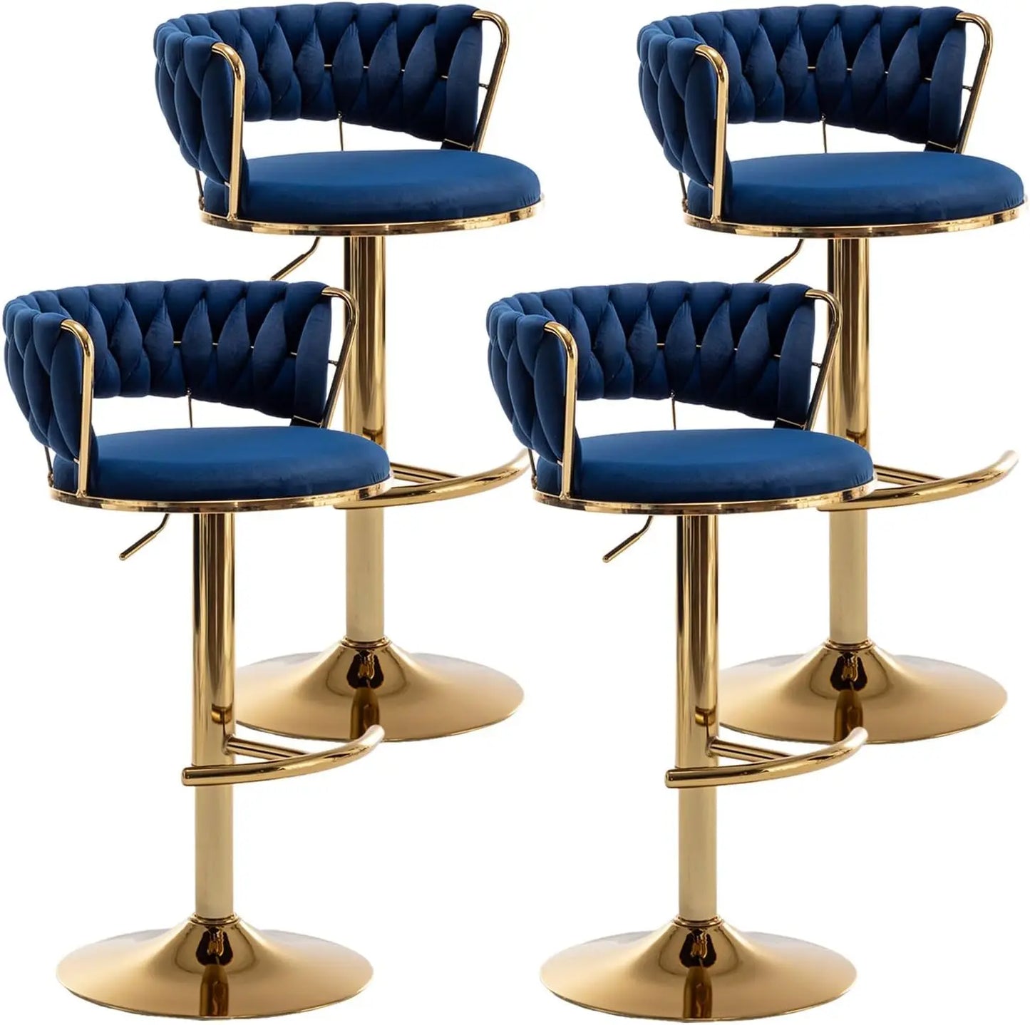 Counter Height Velvet Bar Stools Set of 4