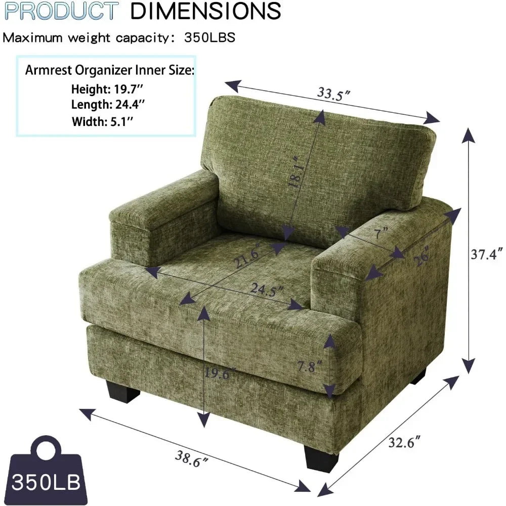 Oxford Lounge Chair With Armrests