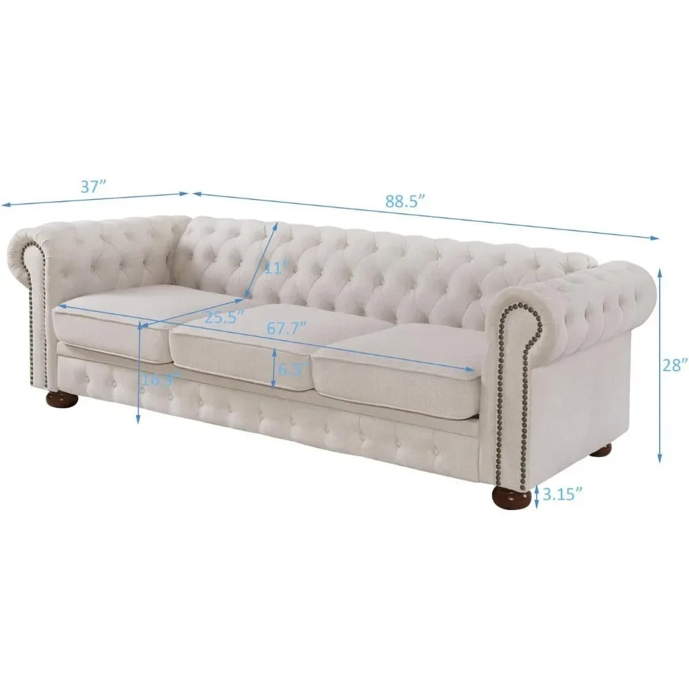 3-Seat Chesterfield Sofa