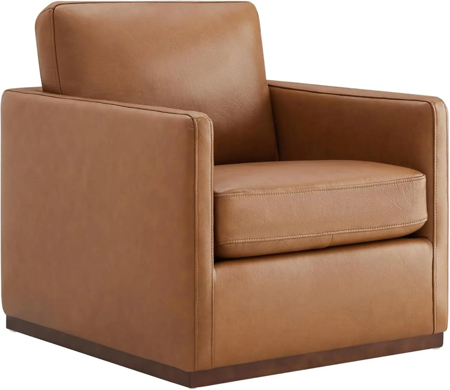 Genuine Leather Swivel Lounge Chair