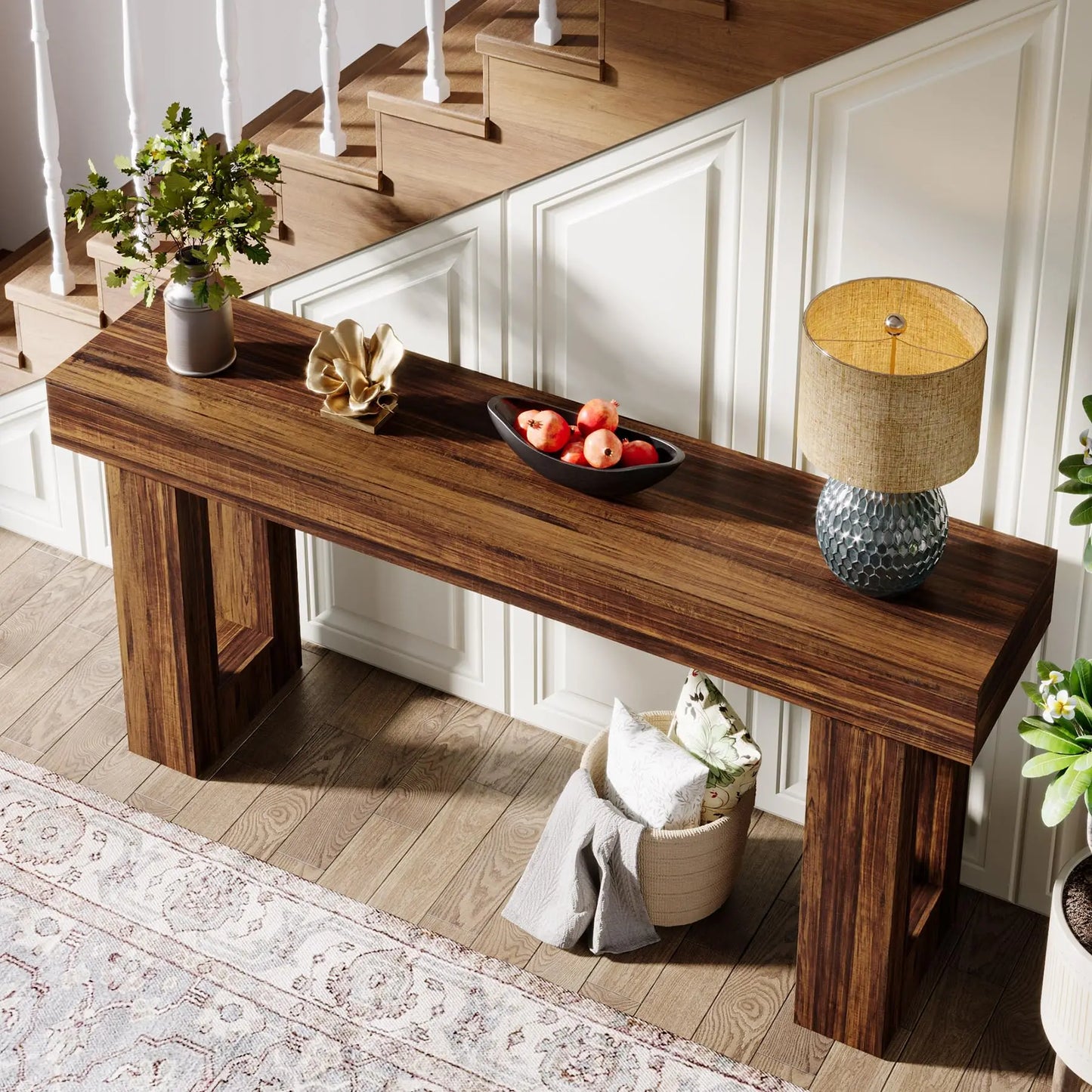 Farmhouse 63-Inch Entryway Console Table