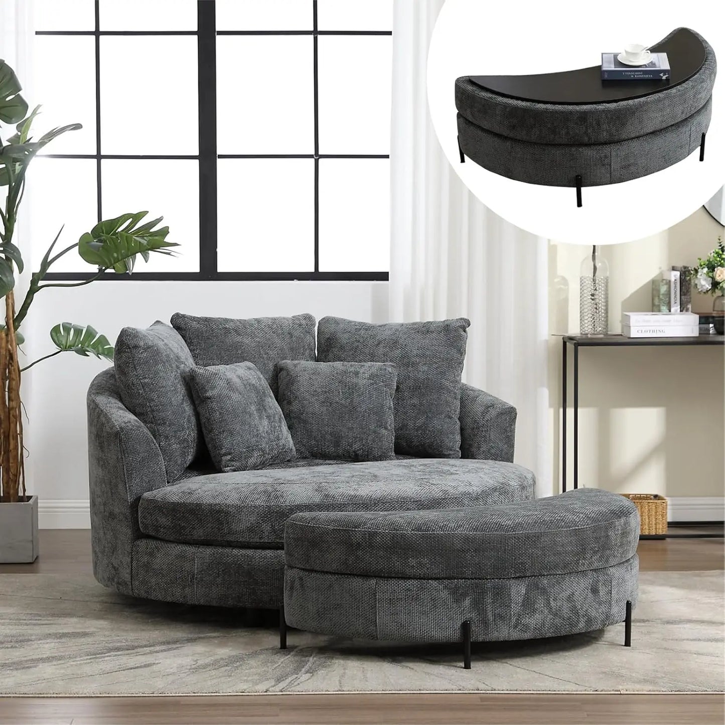 59.8" Oversized Accent Barrel Sofa Chair