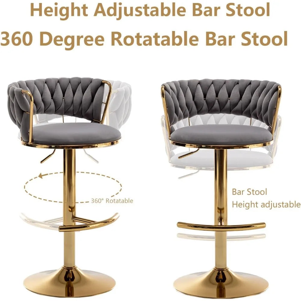 Counter Height Velvet Bar Stools Set of 4