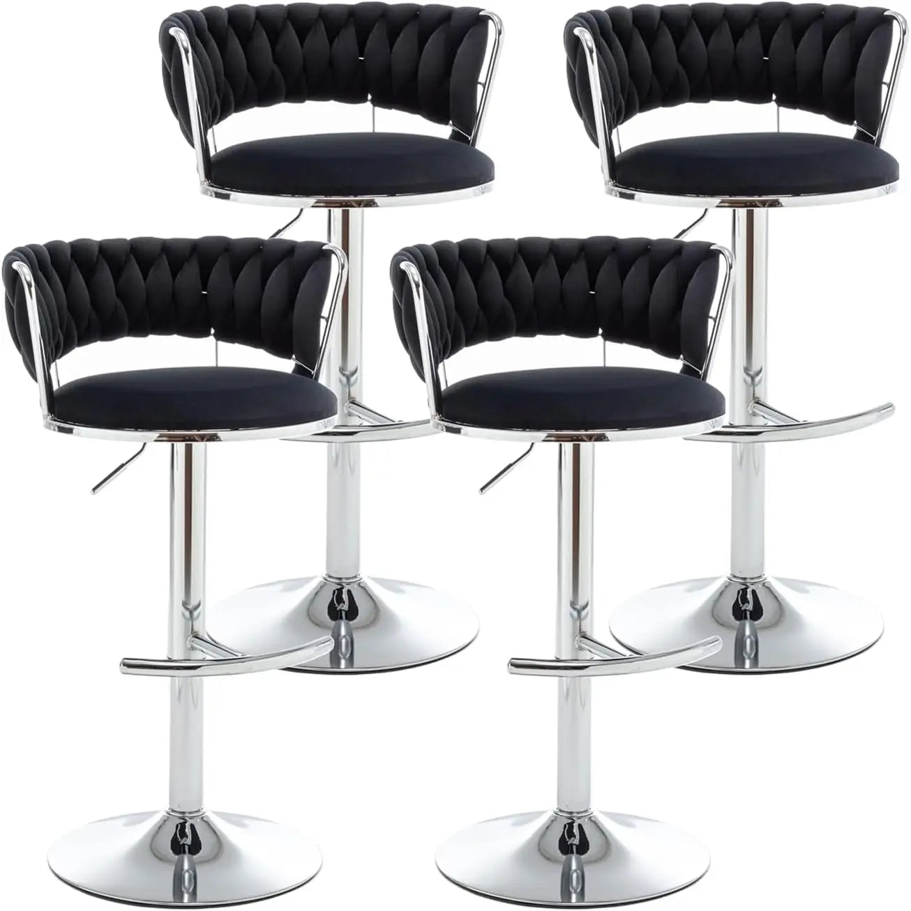 Counter Height Velvet Bar Stools Set of 4