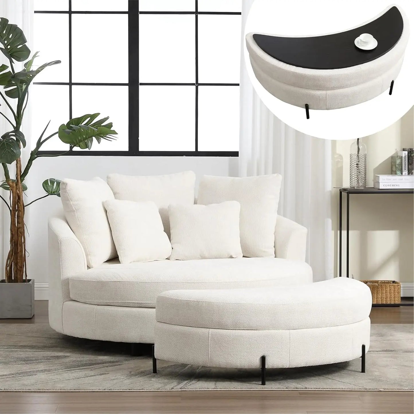 59.8" Oversized Accent Barrel Sofa Chair
