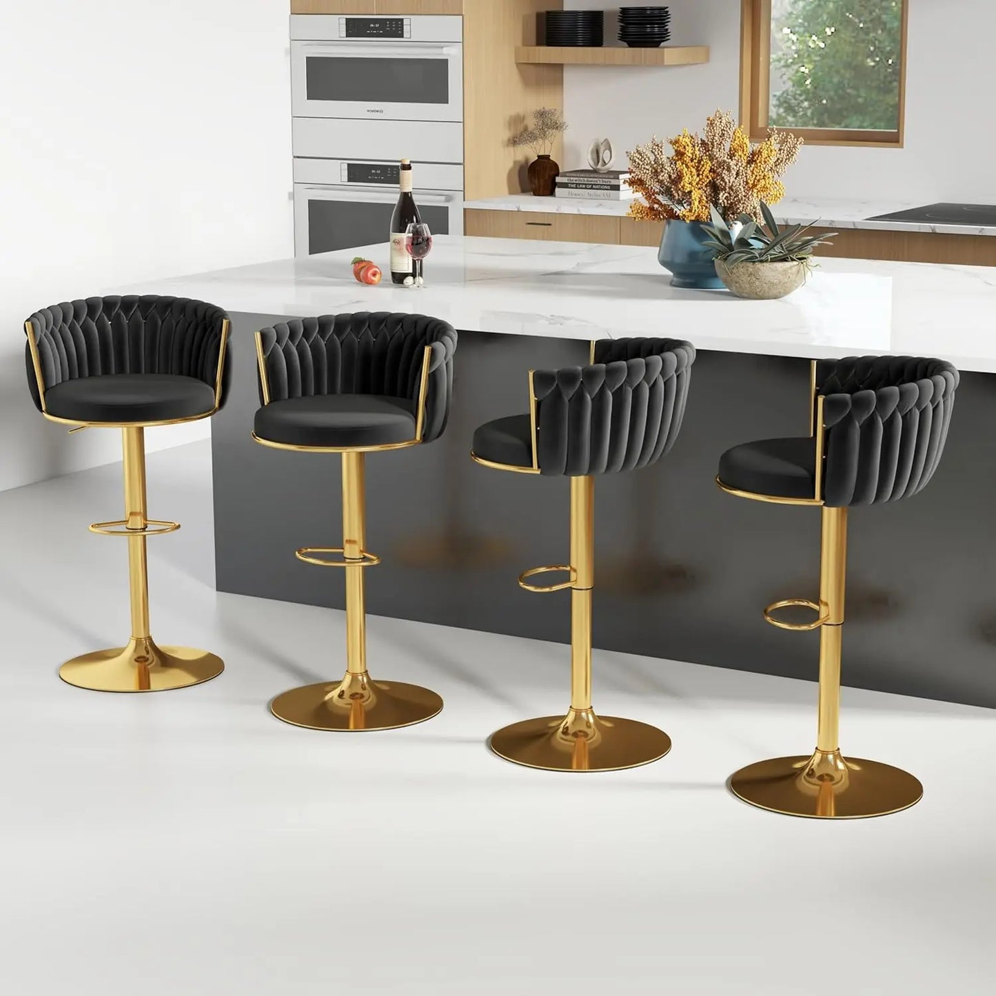 Height Adjustable Counter Stools Set of 4