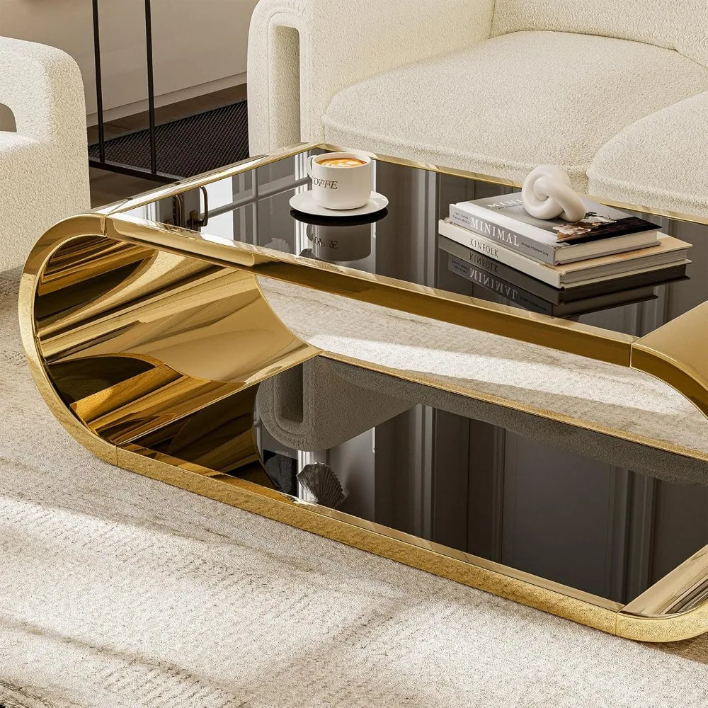 Stainless Steel & Glass Coffee Table
