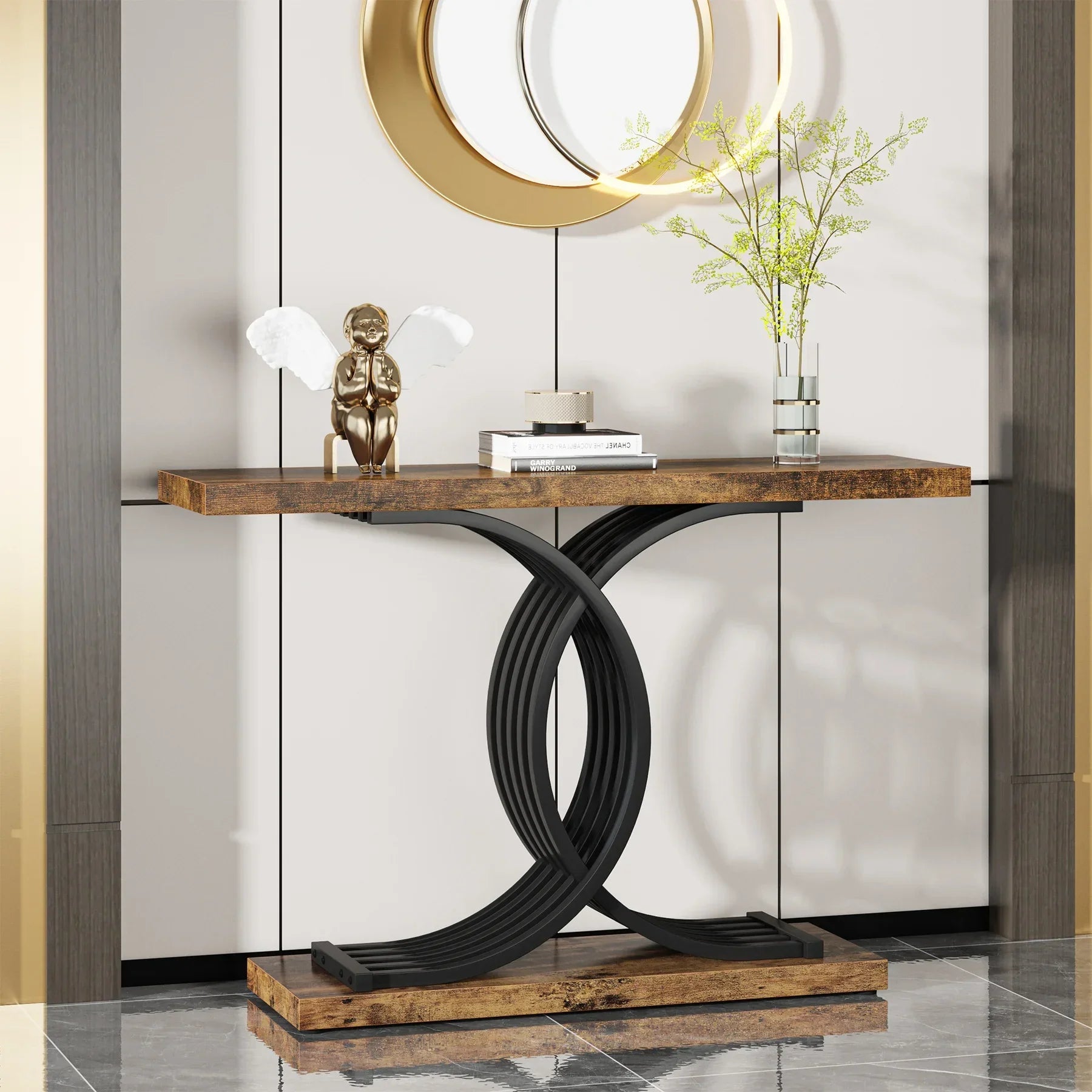 Wexford Geometric Frame Console Table