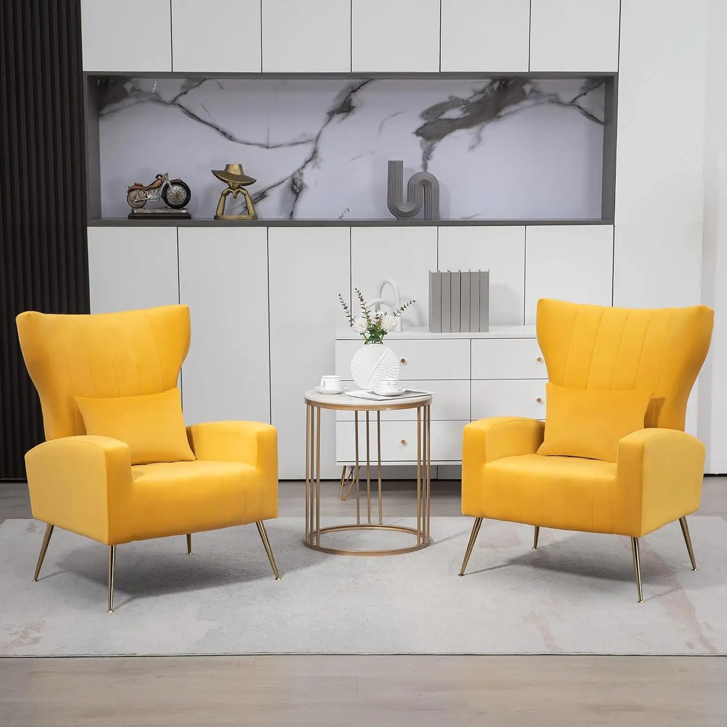 Modern Velvet Lounge Chairs Set Of 2