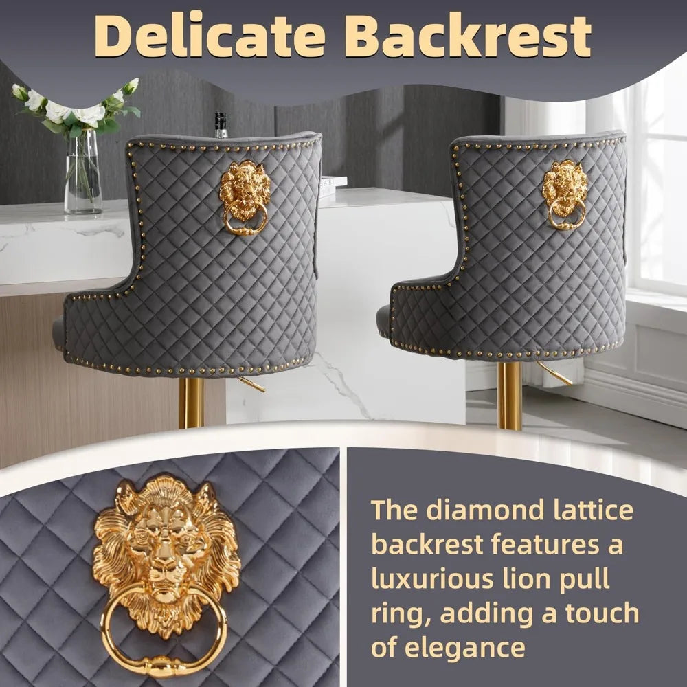 Diamond Lattice Wingback Counter Stools Set of 4
