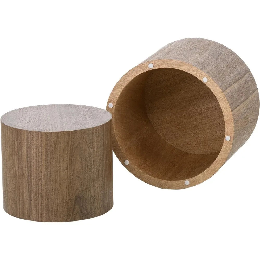Living Room Wood Coffee Tables, Set Of 2