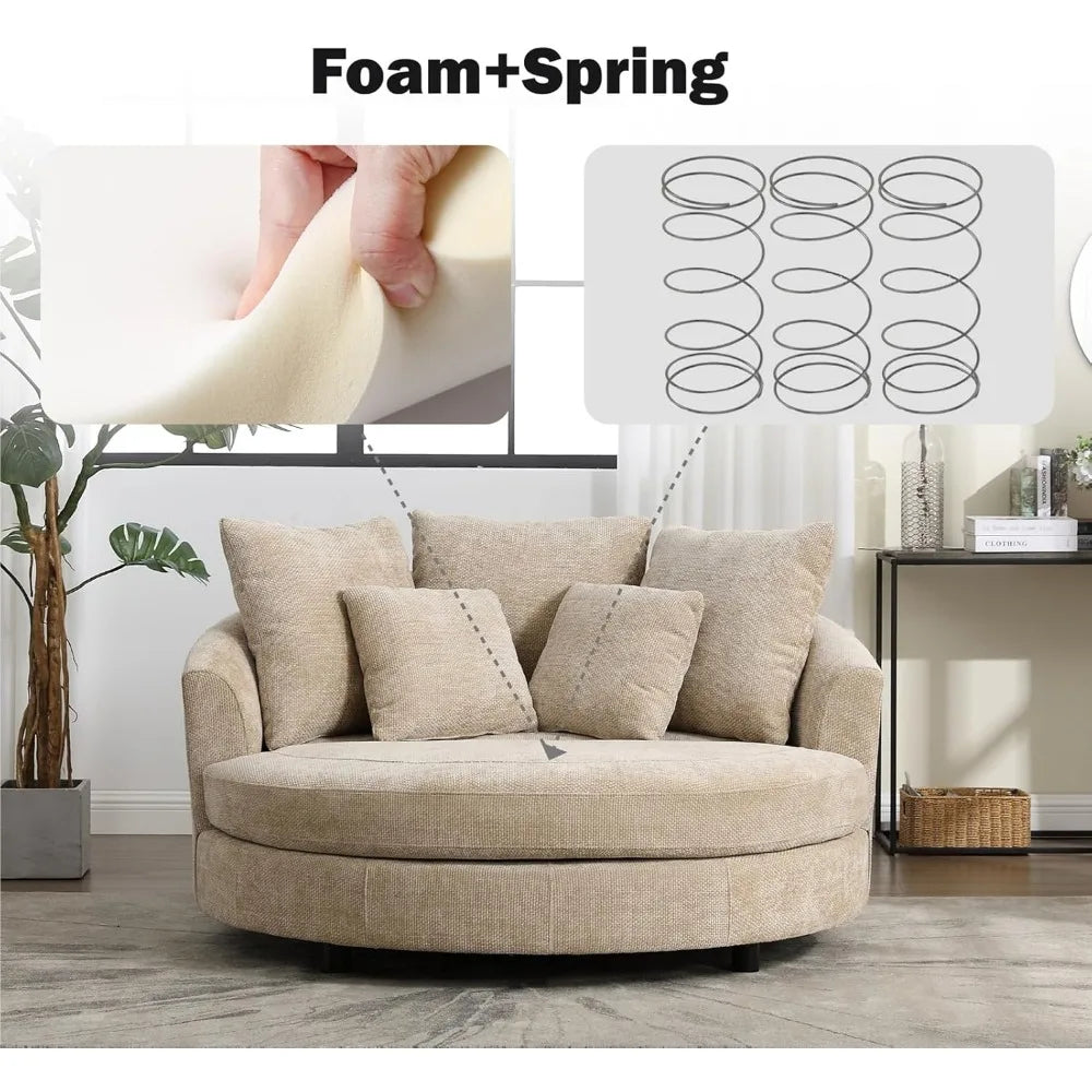 59.8"  Oversized Accent Barrel Sofa Chair