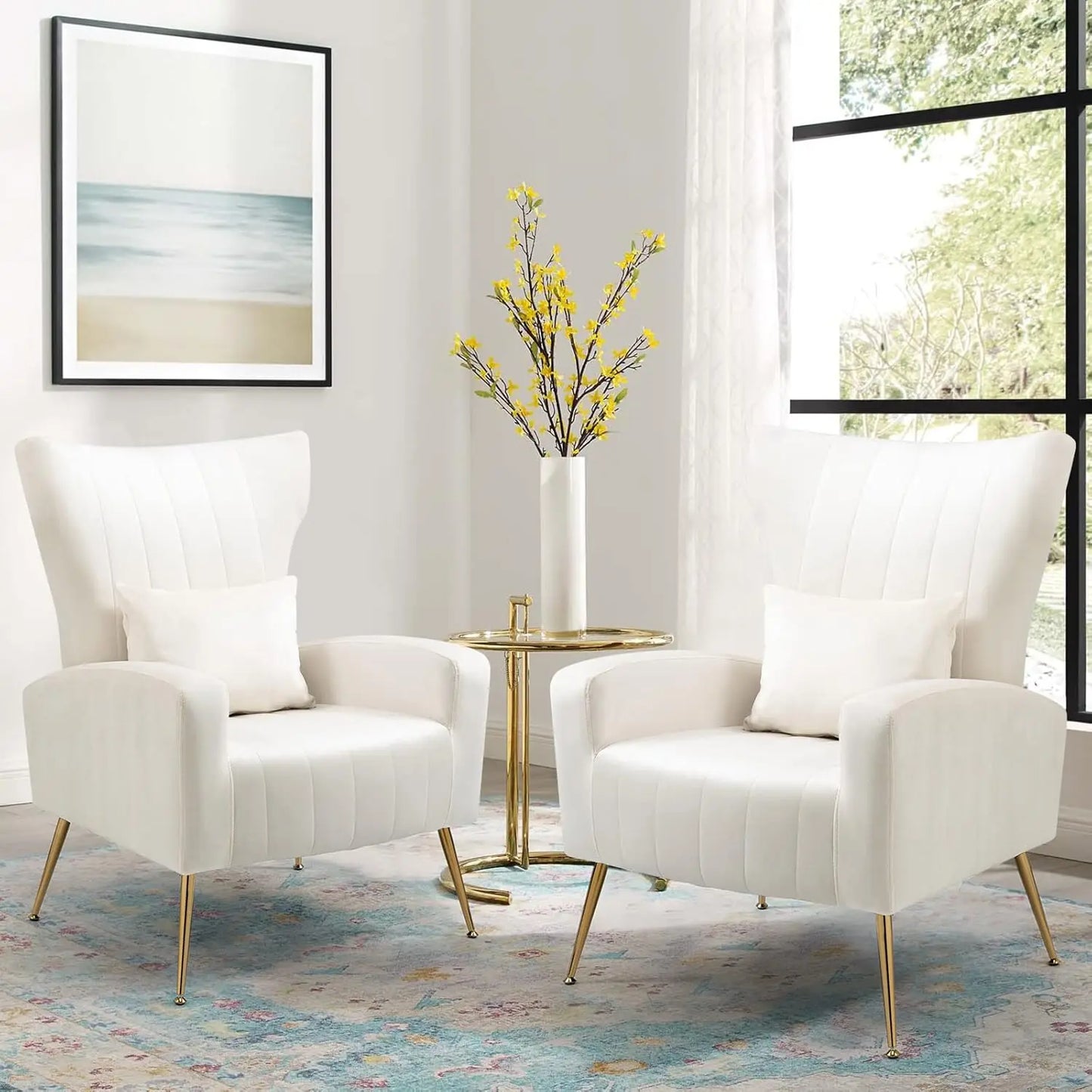 Modern Velvet Lounge Chairs Set Of 2