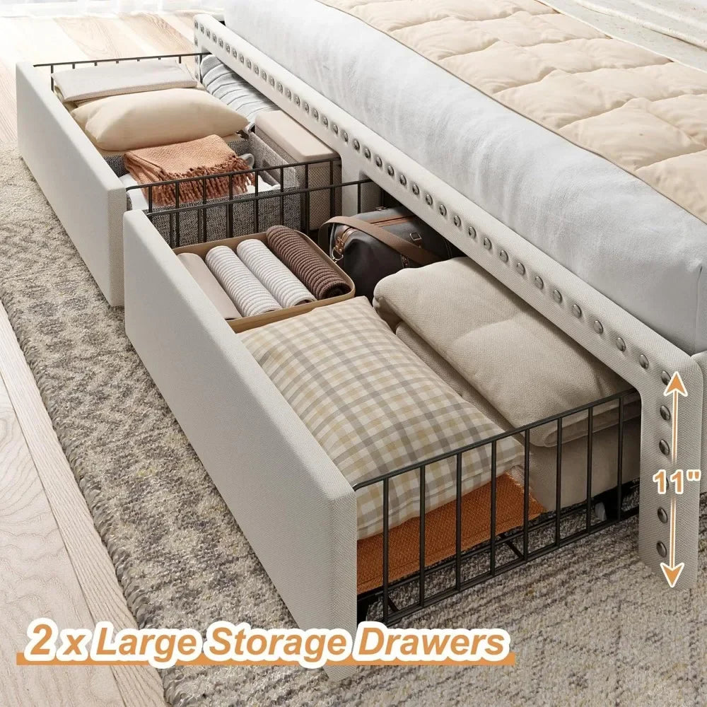 Verano Bed Frame with Storage and Headboard
