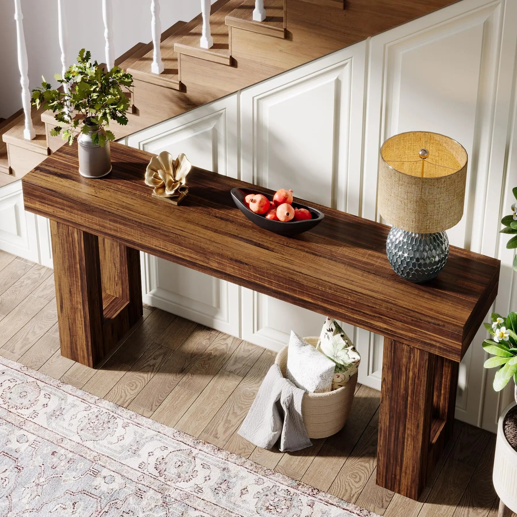 Farmhouse 63-Inch Entryway Console Table