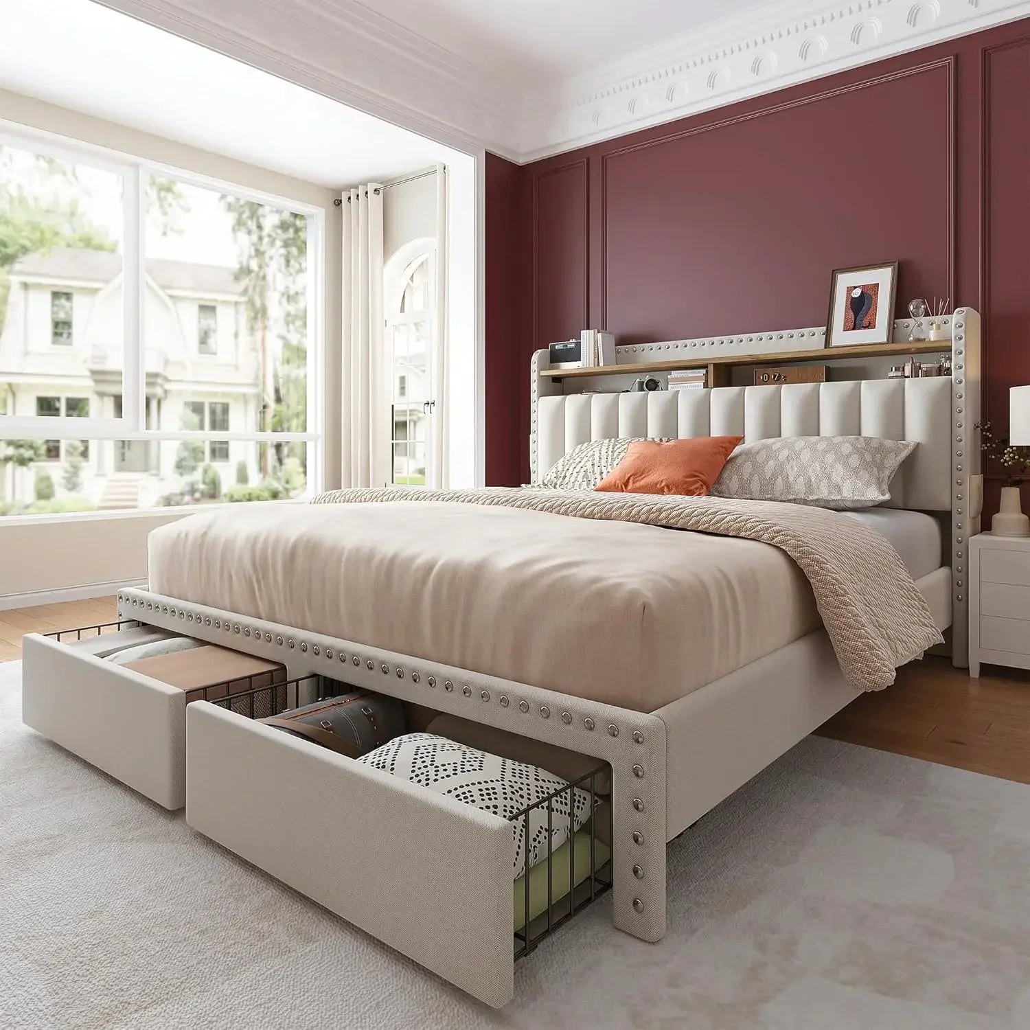 Verano Bed Frame with Storage and Headboard