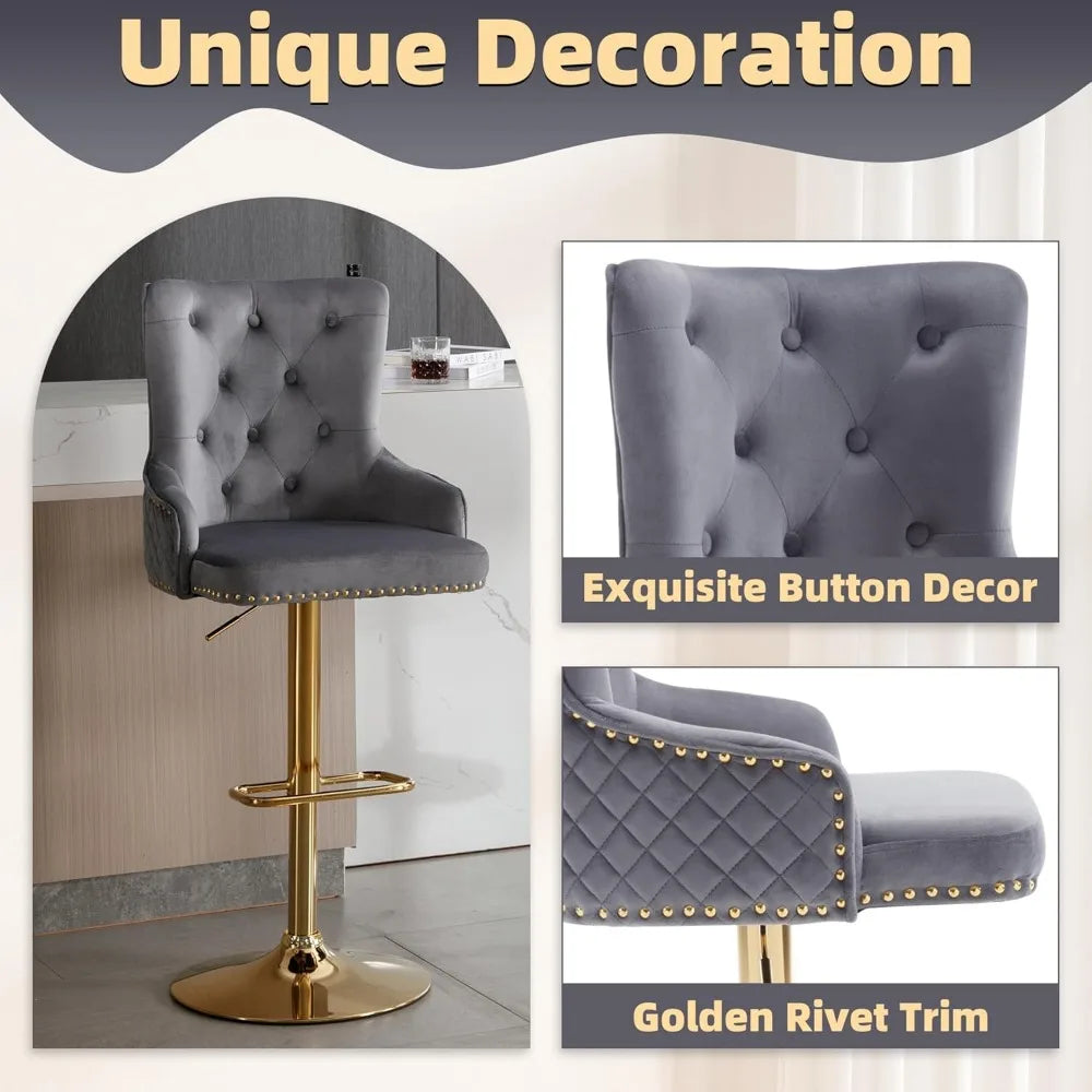 Diamond Lattice Wingback Counter Stools Set of 4