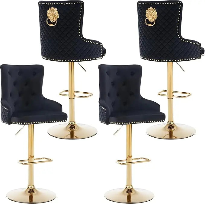 Diamond Lattice Wingback Counter Stools Set of 4