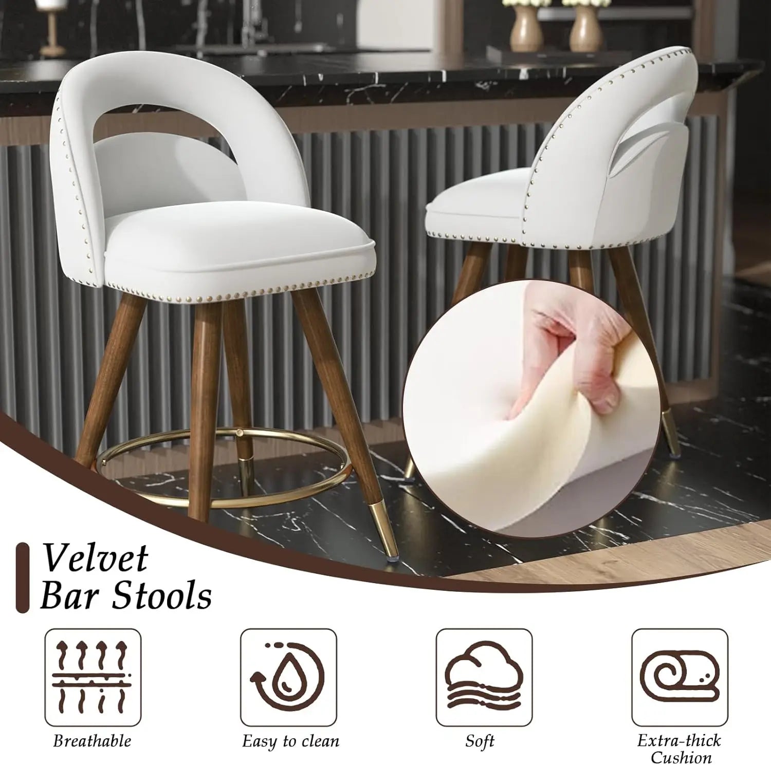 Counter Height Swivel Bar Stools Set Of 2