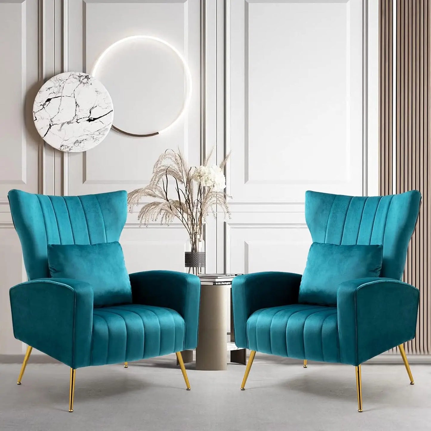 Modern Velvet Lounge Chairs Set Of 2