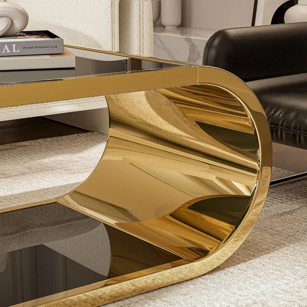 Stainless Steel & Glass Coffee Table
