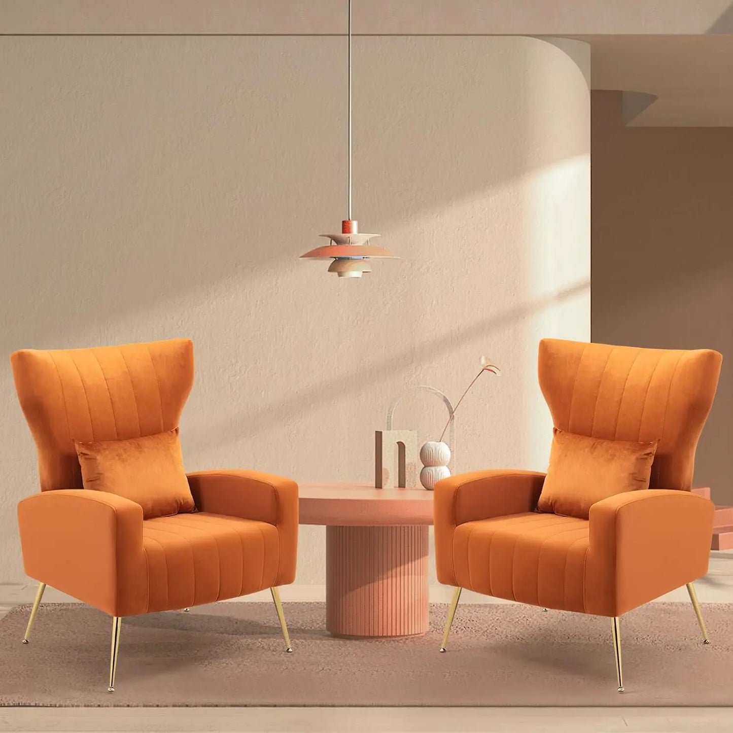 Modern Velvet Lounge Chairs Set Of 2
