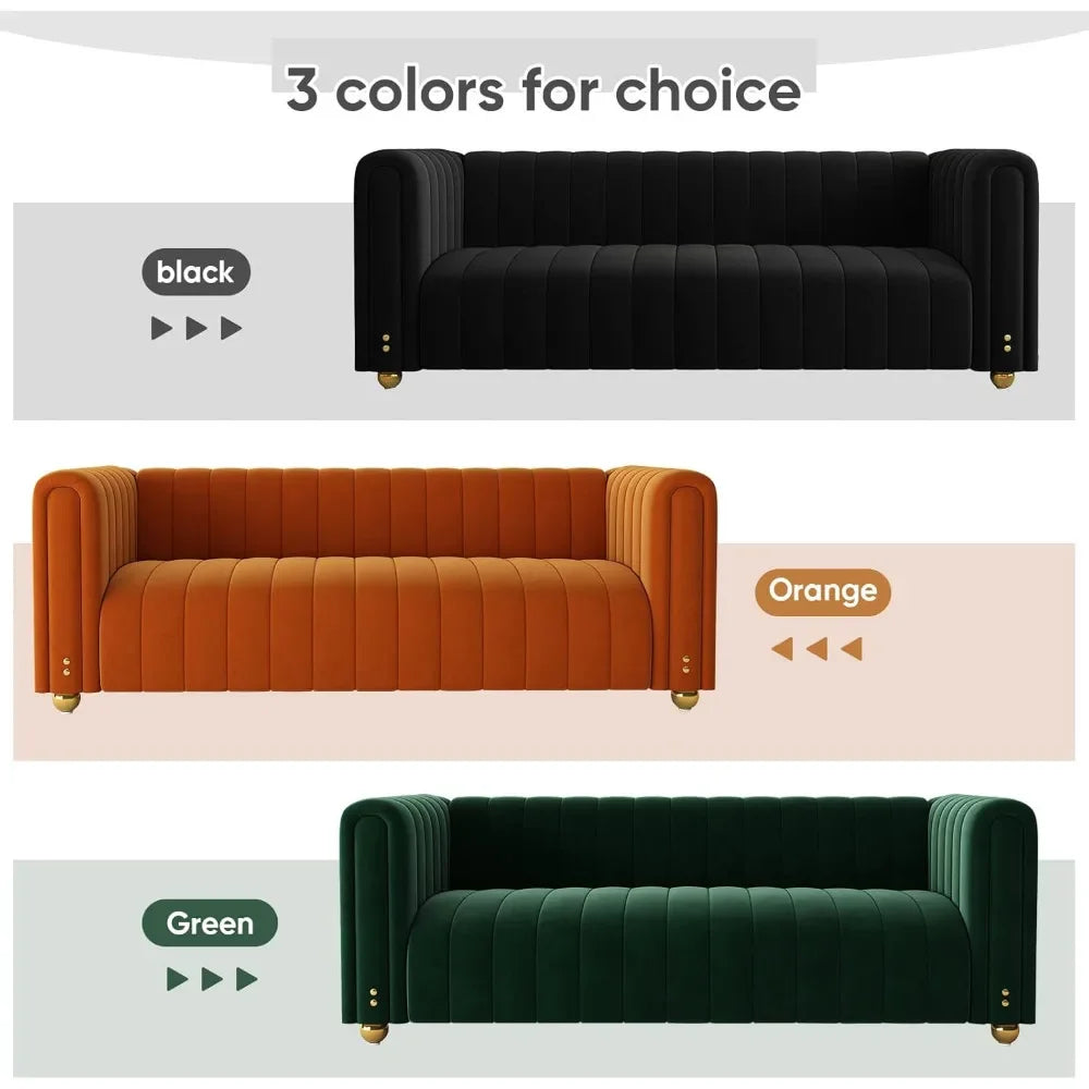 80" Velvet Living Room Sofa