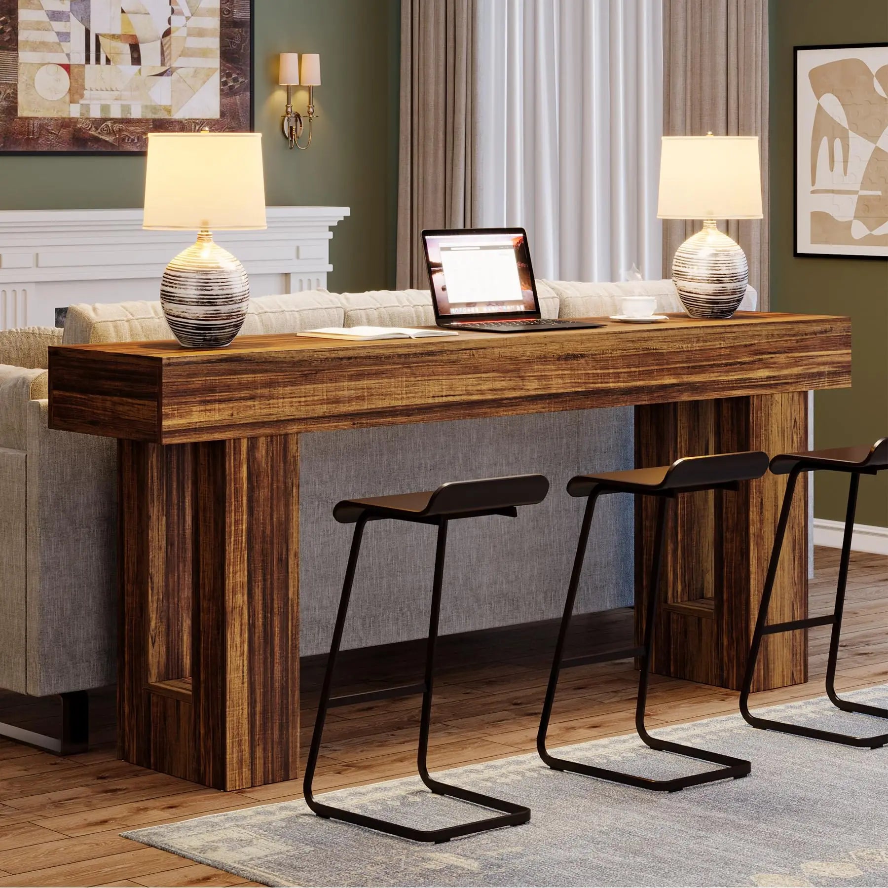 Farmhouse 63-Inch Entryway Console Table